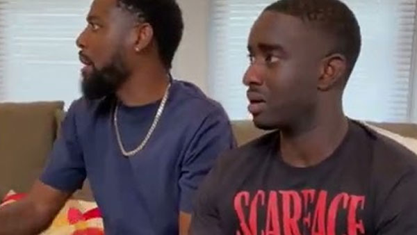 When your girl walk by in lil shorts while you and your homie playing the game!